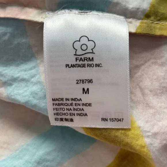 Farm Rio Sleeveless Ruffle Maxi Dress Wave Stripe Colorful Smocked Medium L200 - Picture 10 of 12